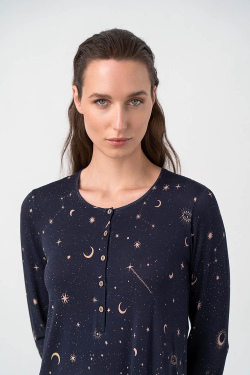 Nightgown with Button Placket - Image 5