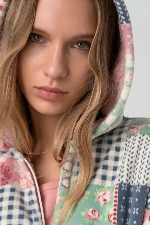 Printed Robe with Zipper - Image 5