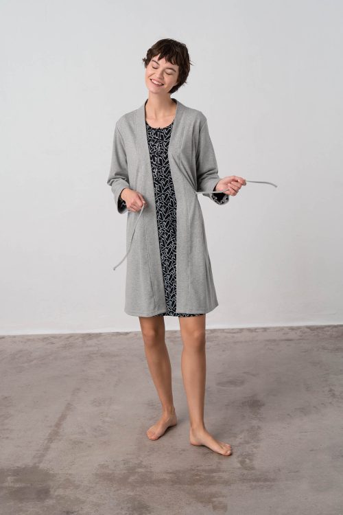 Printed Nightgown with Buttons - Image 6