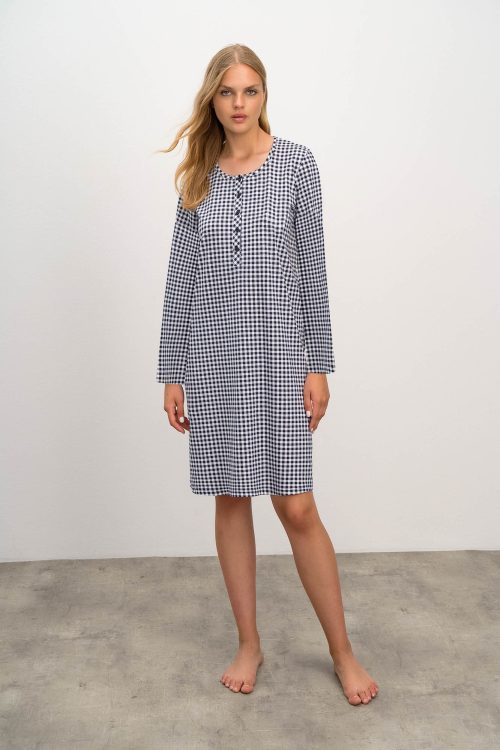 Καρό Νυχτικό με Πατιλέτα - Image 1