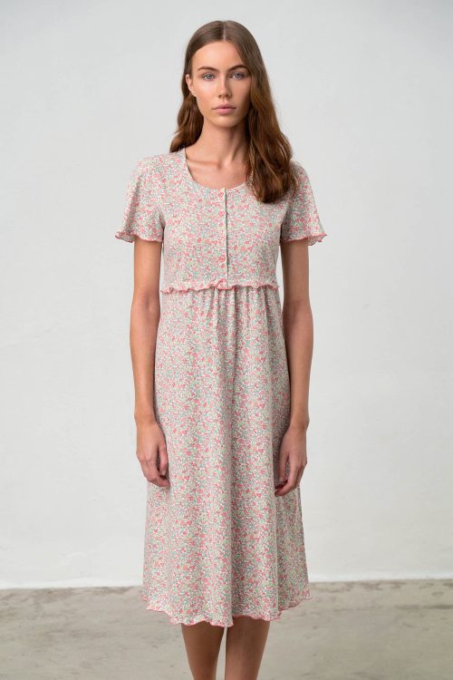 Nightgown with Button Placket - Image 1