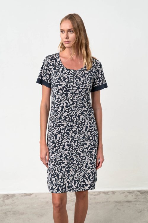 Nightgown with Button Placket - Image 1