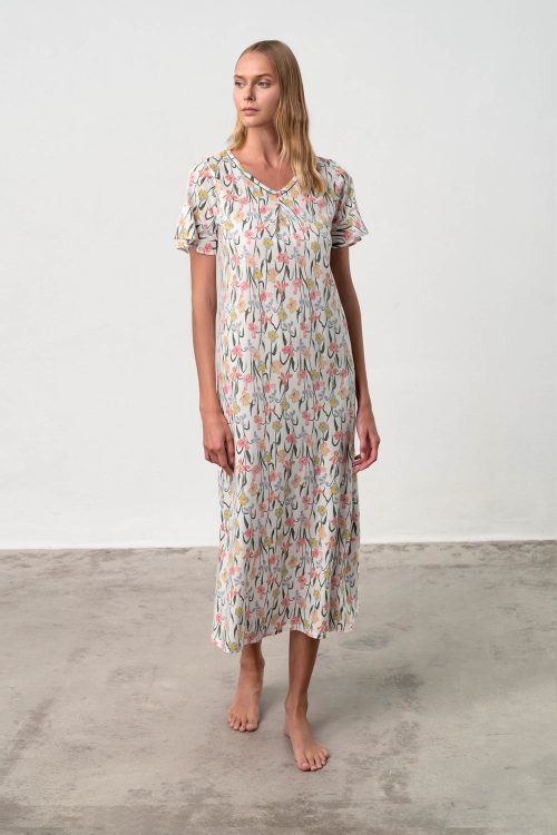 Nightgown with Short Sleeves - Image 1