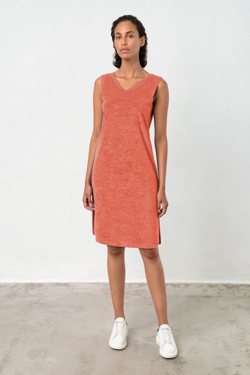 Plain Sleeveless Dress - Image 1