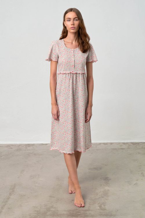 Nightgown with Button Placket - Image 2