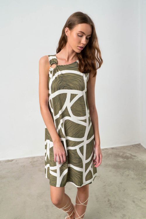 Printed Sleeveless Dress - Image 3