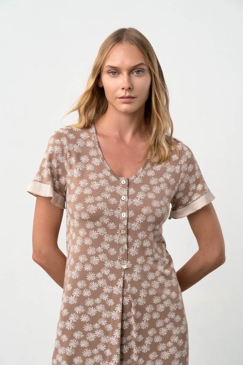 Nightgown with Button Placket - Image 3
