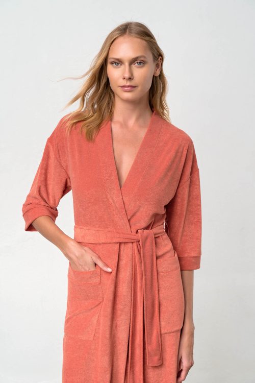 Plain Frotte Robe - Image 3