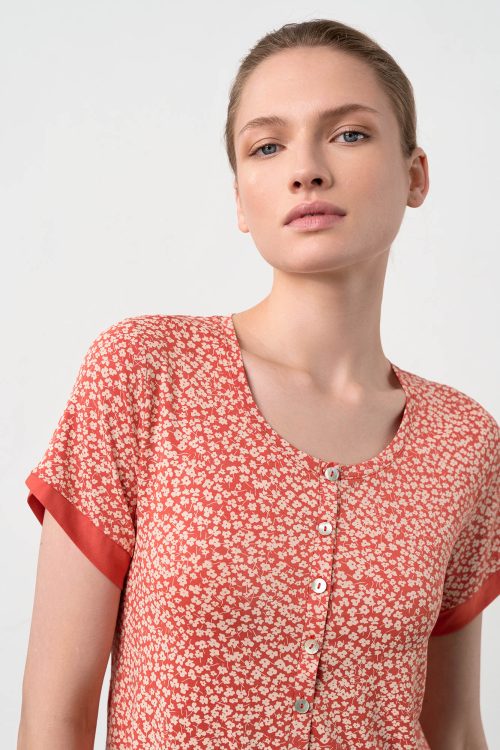 Nightgown with Button Placket - Image 3