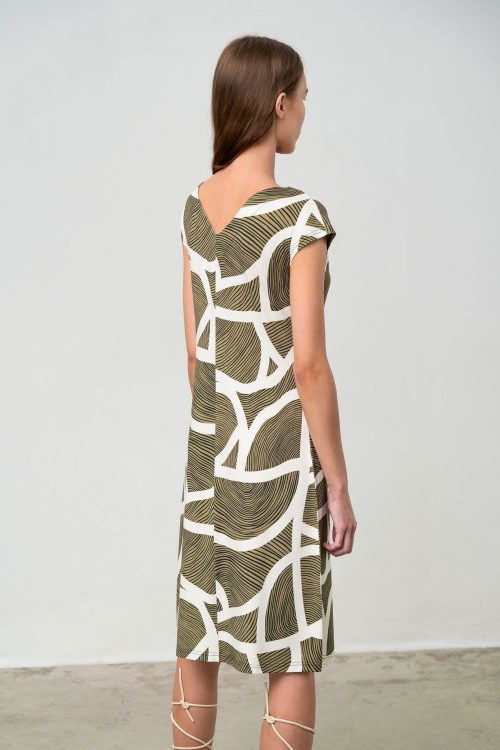 Рокля с къси ръкави и печат - Image 4