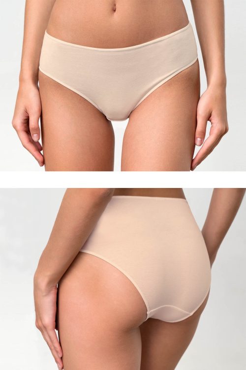 2PCS SLIP HIGH WAIST BRIEF 92% COTTON - 8% ELASTANE - Image 1
