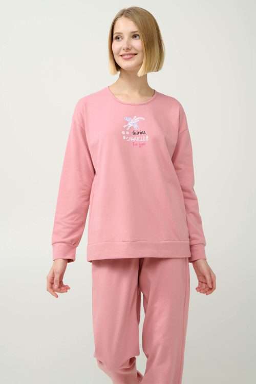 Зимна дамска пижама с маншети - Image 3