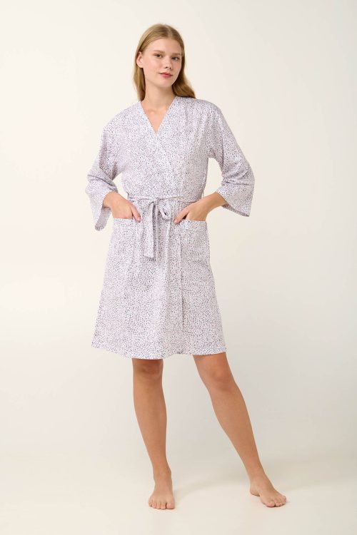 Памучен халат с животински принт - Image 1