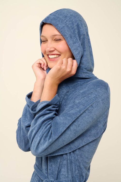 Пресечен дълъг халат от фрота - Image 3