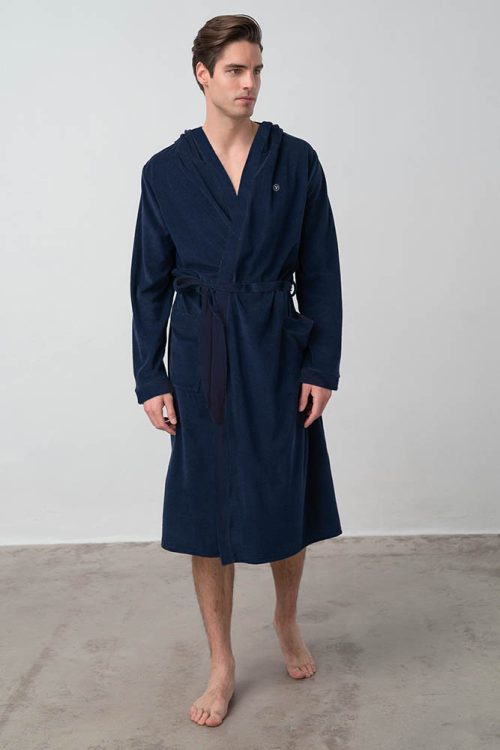 Мъжки халат Frotte с качулка - Image 3