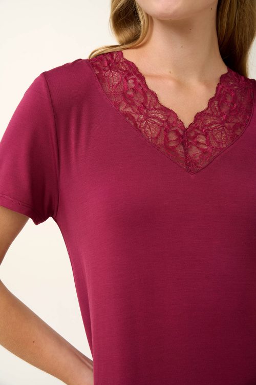 Класическа микромодална нощница с дантела - Image 4